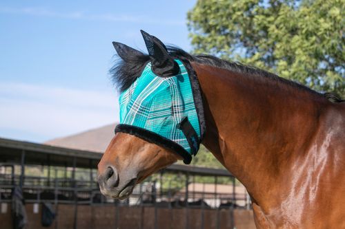 Kensington Signature Fly Mask w/Fleece,Ears and Forelock Hole - Atlantis