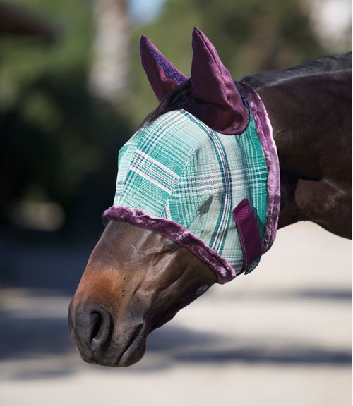 Kensington Signature Fly Mask w/Fleece,Ears and Forelock Hole - Imperial Jade