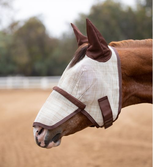 Kensington Signature Fly Mask w/Nose, Ears and Forelock Hole - Desert Sand