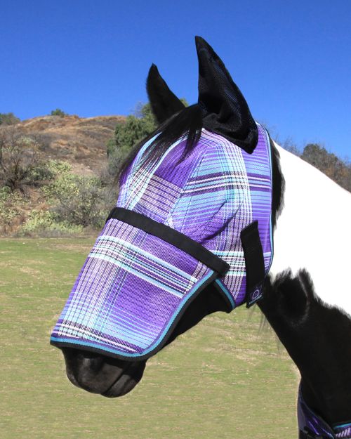 Kensington Signature Fly Mask w/Nose, Ears and Forelock Hole - Lavender Mint