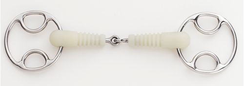 Happy Mouth Bits Ribbed Jointed Loop Ring Gag - Stainless Steel