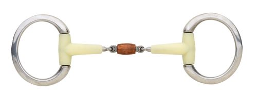Happy Mouth Bits Contour Double Jointed Copper Roller Flat Eggbutt - Stainless Steel