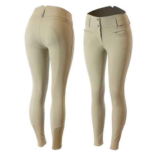 B Vertigo Women's Tiffany Silicone Knee Patch Breeches - Plaza Taupe Light Brown