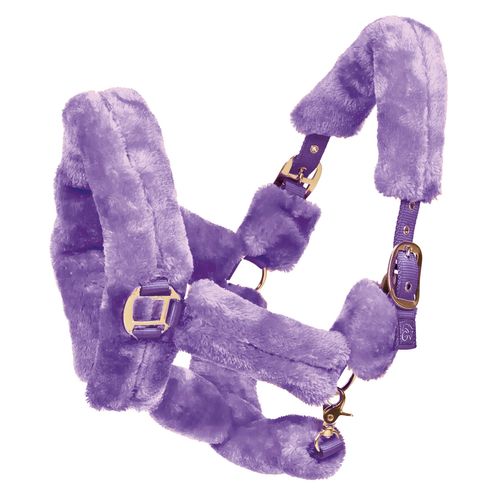 Ovation Rose Gold Fleece Shipping Halter - Purple