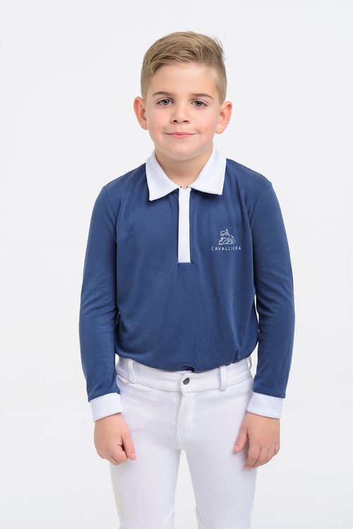 Cavalliera Kids' Gentleman Long Sleeve Show Shirt - Pigeon Blue