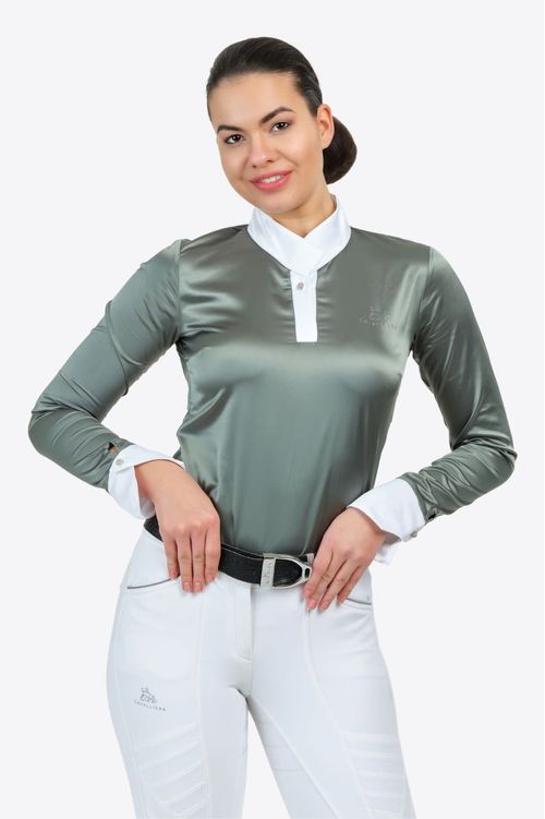 Cavalliera Women's Long Sleeve Show Shirt - Dusty Green