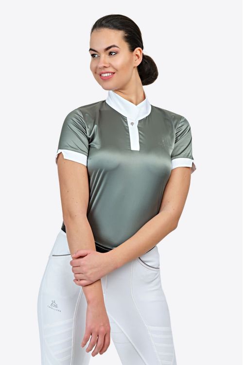 Cavalliera Women's Short Sleeve Show Shirt - Dusty Green