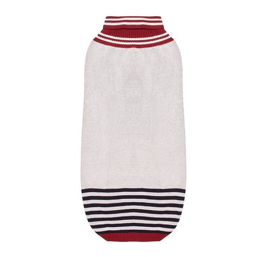 Halo Kelly Knitted Dog Sweater - White/EC Red