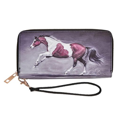 Kelley and Company Horse Clutch Wallet - Brown Paint