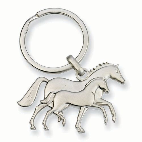 Kelley and Company 3D Mare and Foal Keychain - Silvertone