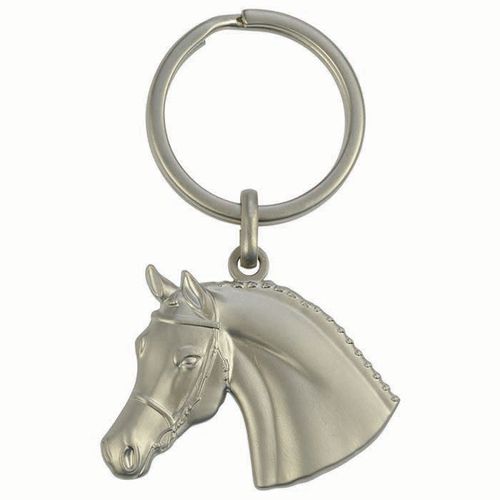 Kelley and Company 3D Horse Head w/Bridle Keychain - Brushed Nickle