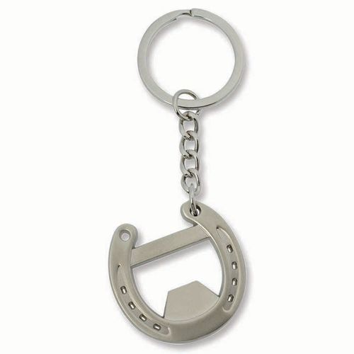 Kelley and Company Bottle Opener Horse Shoe Keychain - Brushed Nickle