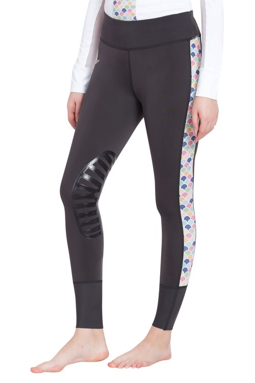 TuffRider Women's Iris EquiCool Riding Tights - Charcoal/Print