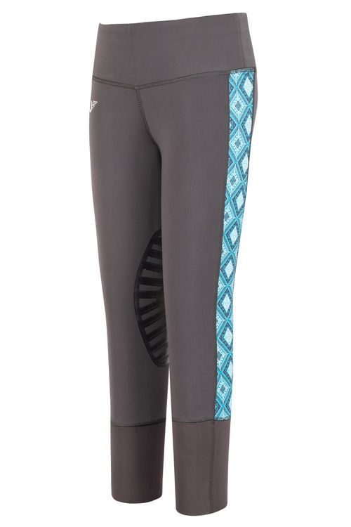 TuffRider Kids' Artemis EquiCool Riding Tights - Charcoal/Print
