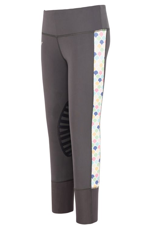 TuffRider Kids' Iris EquiCool Riding Tights - Charcoal/Print
