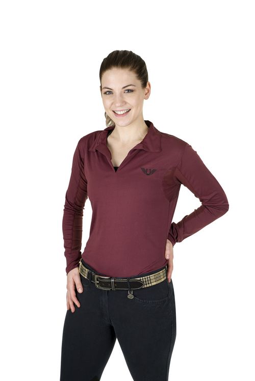 TuffRider Women's Taylor Long Sleeve Polo - Wine