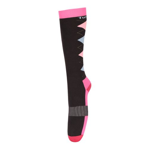 TuffRider Neon Winter Argyle Socks - Neon Pink