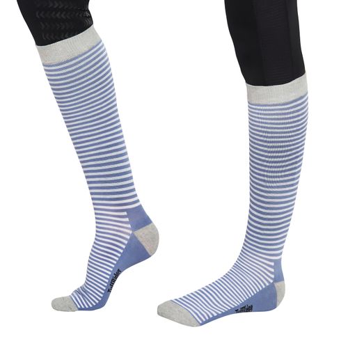 TuffRider Women's Hera Knee High Socks - Blue/Grey/Blue