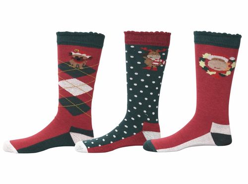 TuffRider Kids' Holly Socks - Red/Black/Red