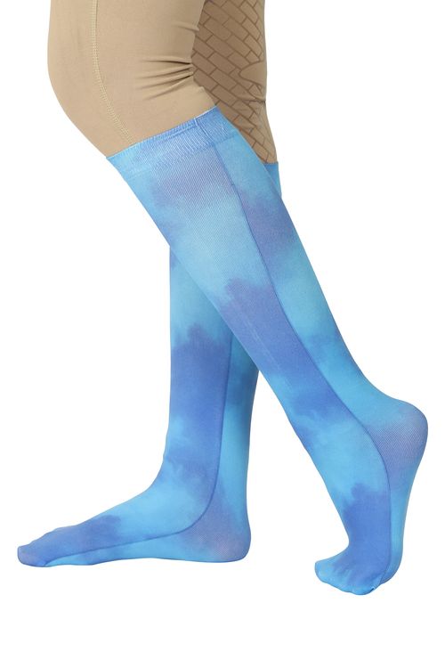 TuffRider Kids' Cotton Feel Tie Dye Boot Socks - Royal