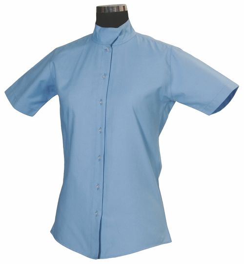 TuffRider Women's Starter Short Sleeve Show Shirt - Light Blue