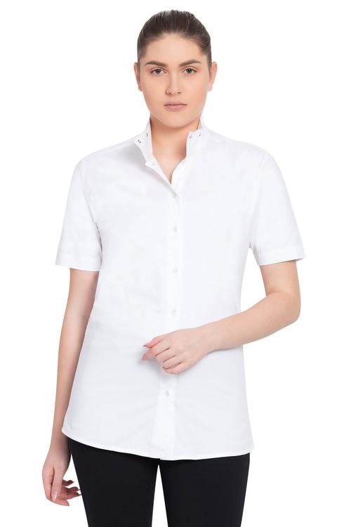 TuffRider Women's Starter Short Sleeve Show Shirt - White