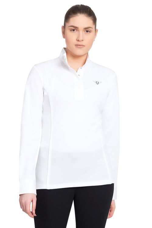 TuffRider Women's Kirby Kwik Dry Long Sleeve Show Shirt - White/White