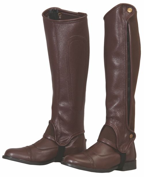 TuffRider Grippy Grain Half Chaps Tall - Chocolate