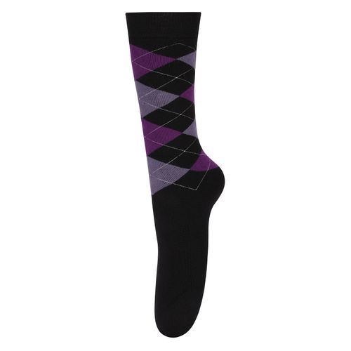 TuffRider Argyle Winter Socks - Black/Purple/Lilac