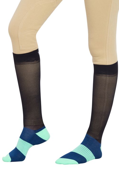 TuffRider Equicool Ventilated Riding Socks - Blue State