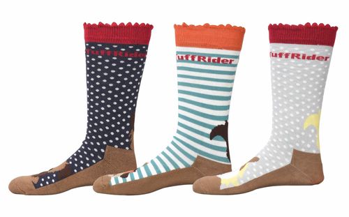 TuffRider Kids' Aron Socks - Black/White/Grey