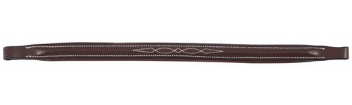 Henri de Rivel Pro Raised Fancy Stitched Replacement Browband for Traditional Style Bridles - Australian Nut