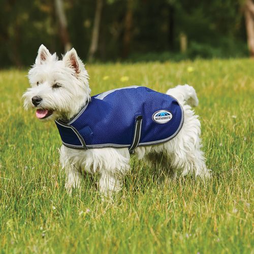 Weatherbeeta Comfitec Premier Free Parka Deluxe Dog Coat - Dark Blue/Grey/White