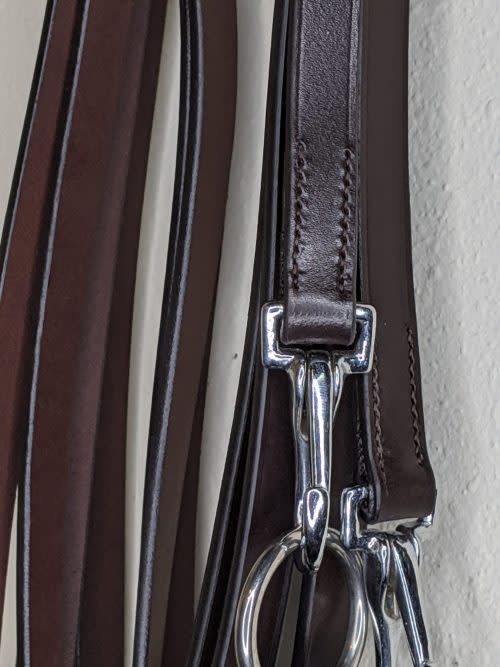 Shires Avignon Leather Draw Reins - Havana