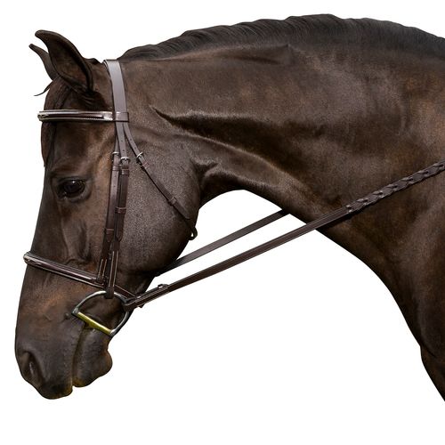 Flex Rider Fancy Stitched Raised Snaffle Bridle - Chocolate