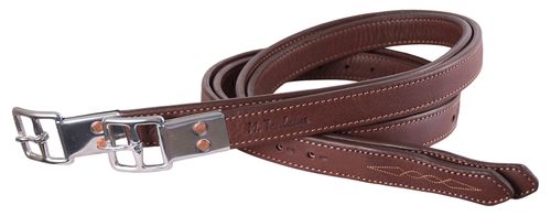 M. Toulouse Platinum Double Leather Stirrup Leathers - Chocolate/Cognac