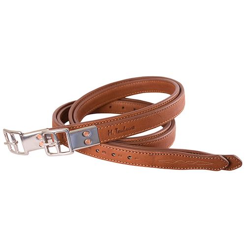 M. Toulouse Platinum Double Leather Stirrup Leathers - Cognac/Cognac