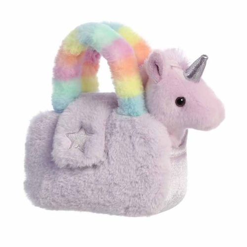 GT Reid Plush Toy Unicorn in Plush Purse - Rainbow
