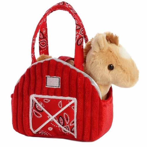GT Reid Plush Toy Horse in Stable Purse - Tan