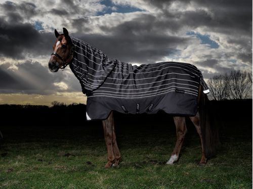 Amigo Bravo 12 Reflectech Plus Lite Turnout - Grey/Reflective & Black
