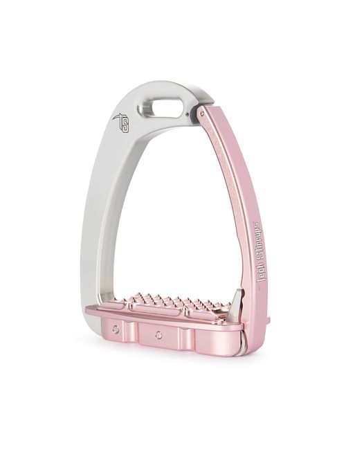 Tech Stirrups Venice Young EVO Irons - Silver/Pink