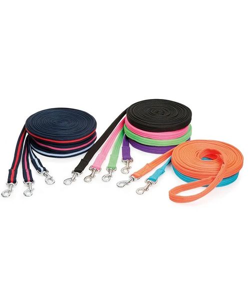 Shires Soft Feel 26ft Lunge Line - Navy/PinkB