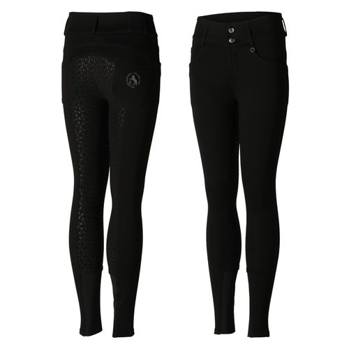 Horze Kids' Tara High Waist Full Seat Breeches - Black
