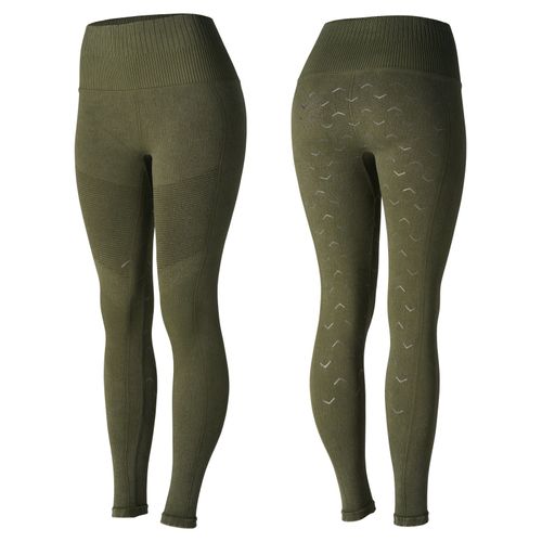 Horze Women's Vanessa Slimming Seamless Tights - Dark Lichen Green