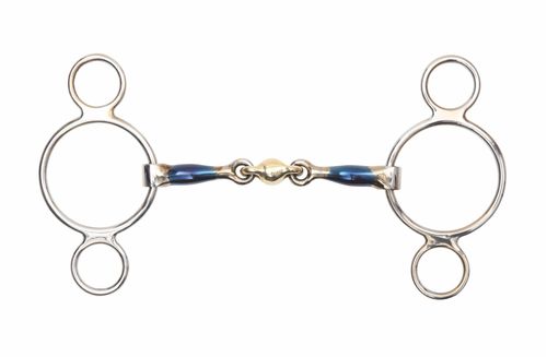 Shires Two Ring Gag w/Lozenge - Blue Sweet Iron