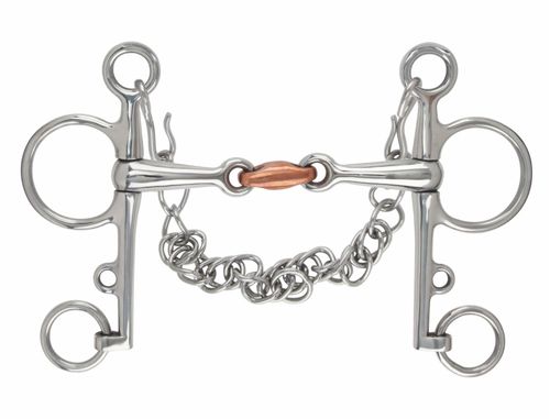 Shires Double Jointed Copper Lozenge Pelham Bit