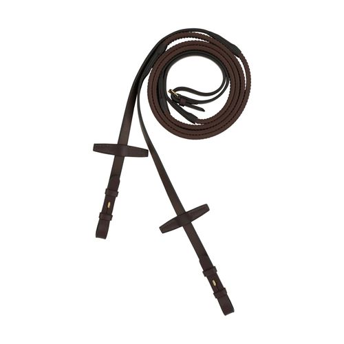 Horze Muswell Rubber Reins - Dark Brown