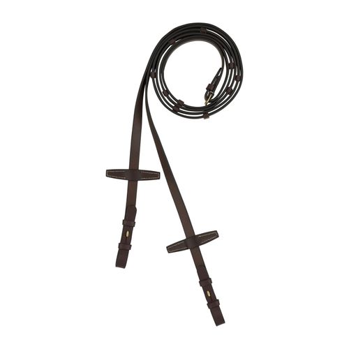 Horze Walthamstaw Leather Reins w/Stops - Dark Brown