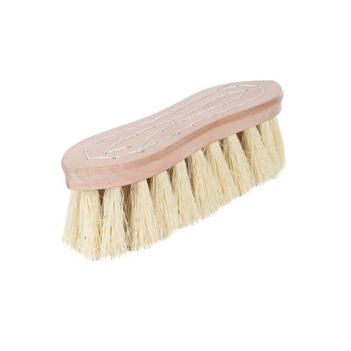 Horze Wood Back 2in Hard Brush w/Natural Bristles - Tan