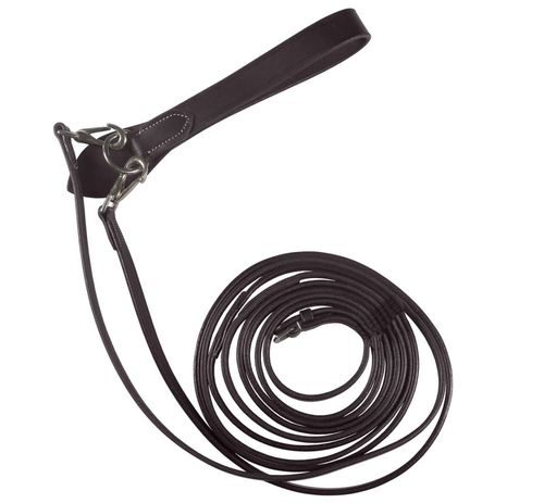 Horze Sparta Leather Draw Reins - Dark Brown